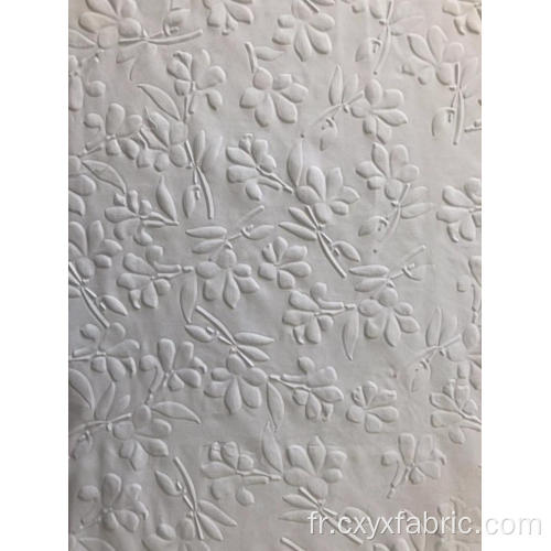 Tissu polyester 3D gaufré au motif feuilles